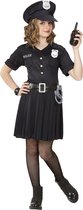 Widmann - Politie & Detective Kostuum - Streng Maar Rechtvaardig Politie - Meisje - zwart - Maat 140 - Carnavalskleding - Verkleedkleding
