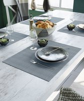 Mistral Home - Set de 4 sets de table - Durable - Katoen polyester - 4x 35x45 cm - Gris foncé