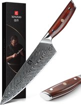 Couteau de chef Damas (67 couches) | Xinzuo B27 Yi | Luxe et professionnel | Acier Damas tranchant comme un rasoir | Couteau de cuisine 34,5 cm avec manche en palissandre