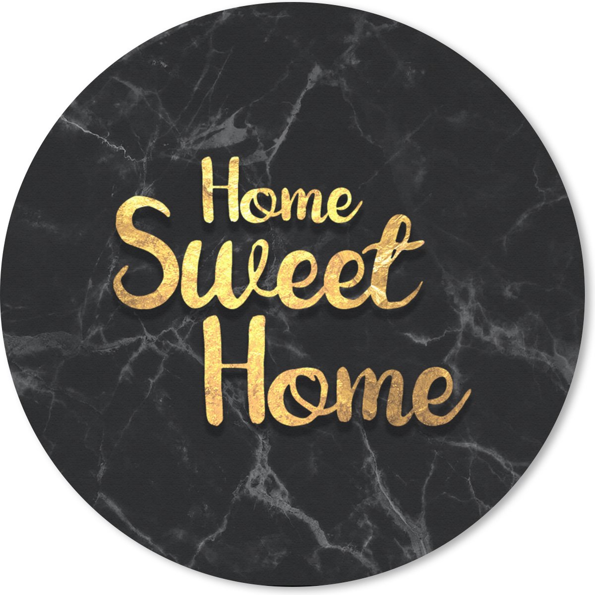 Muismat rond 40x40 cm - Mousepad Quotes - Home - Goud - Marmer print - Ronde muismatten