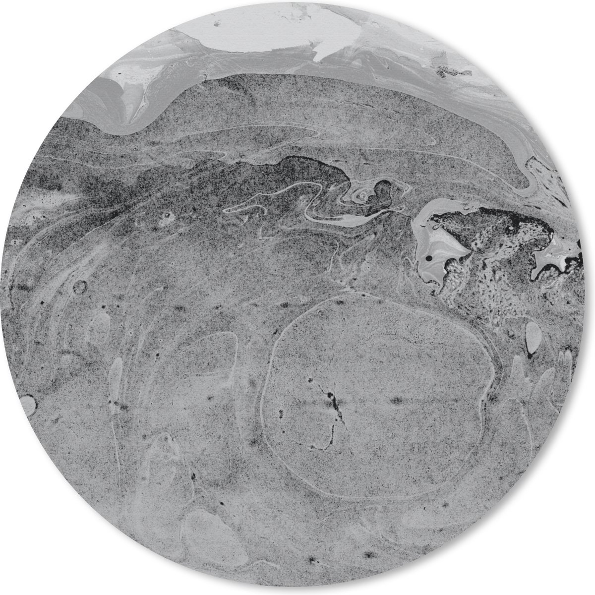 Muismat rond 20x20 cm - Mousepad Marmer - Luxe - Grijs - Ronde muismatten