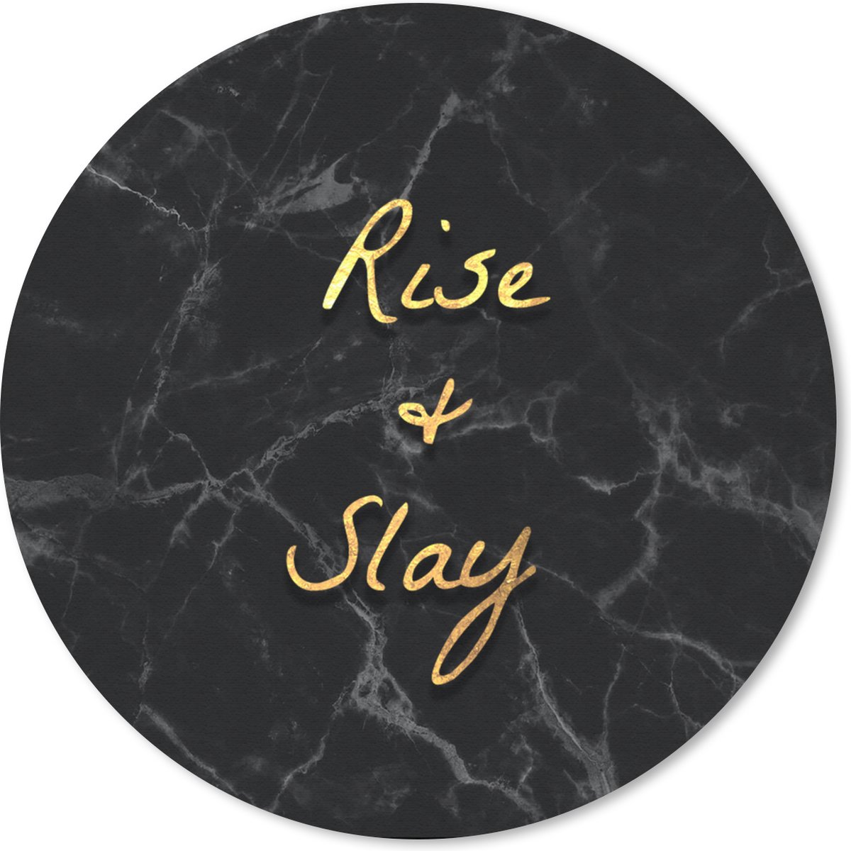 Muismat rond 40x40 cm - Mousepad Quotes - Spreuken - Goud - Marmer print - Ronde muismatten