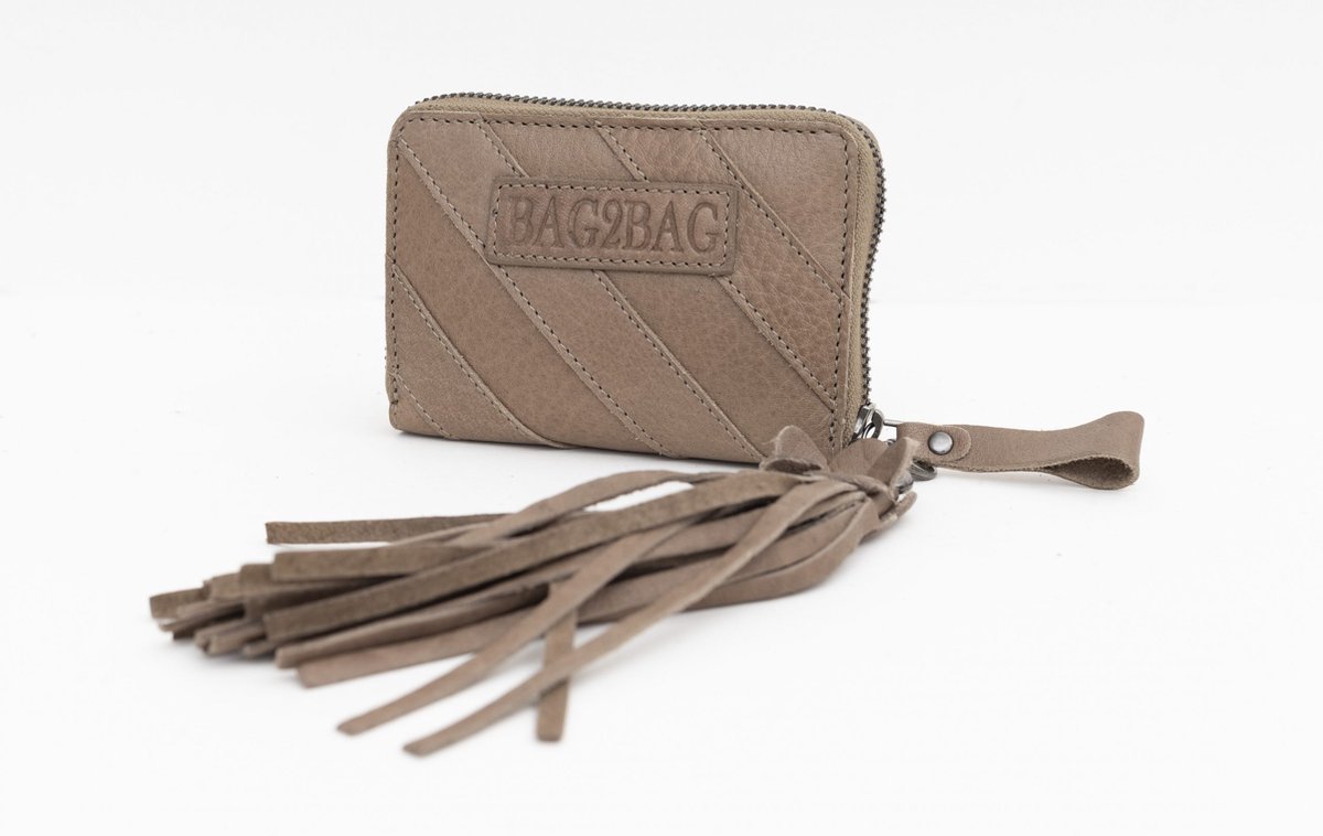 Bag2Bag Lederen Portemonnee Granby Taupe-Grey