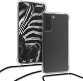 Arara Silicone Case Samsung Galaxy S21 Transparent Case with Black Lanyard / Back Cover / Case / Samsung