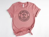 Lykke Aged to Perfection T-shirt | Unisex T-shirt |Vintage 1972| 50 Jaar | Heren – Dames | Maat  Maat L