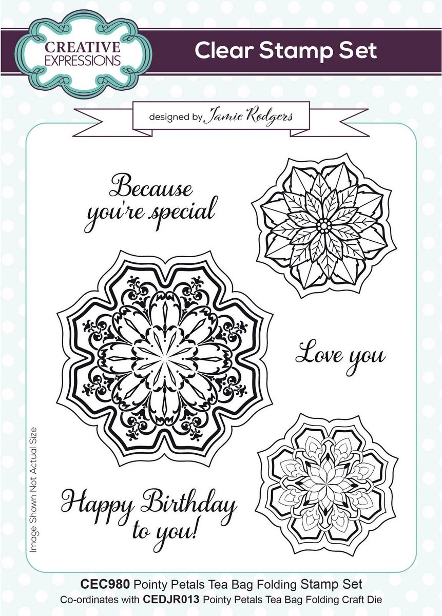 Creative Expressions Stamp Set Pointy Petals Tea Bag Foldi