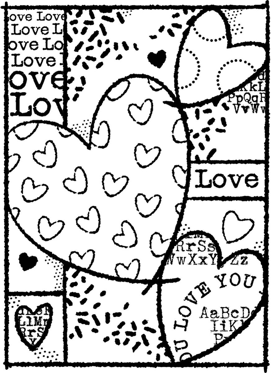 Woodware Clear singles stempel Heart collage