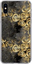 iPhone Xs Max hoesje - Marmer - Goud - Roos - Patronen - Siliconen Telefoonhoesje