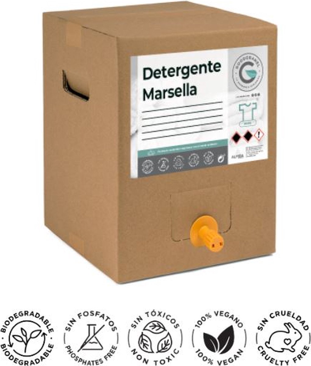 Ecologisch wasmiddel vloeibaar Marseille 15 kilo - ca. 190 wasbeurten - zero waste - bulkprodukt - handig kraantje