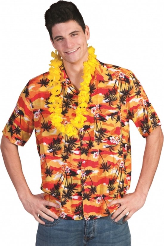 Hawaii shirt rood/oranje 48-50 (s/m)
