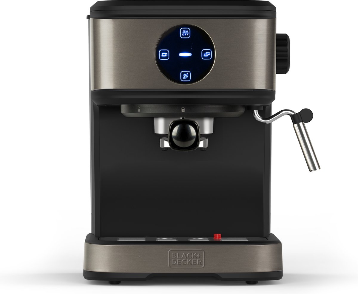 espressomachine 20 bar RVS brons - black+decker - bxco850e