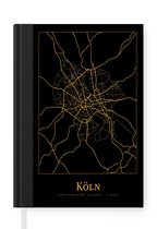 Notitieboek - Schrijfboek - Kaart - Keulen - Duitsland - Goud - Notitieboekje klein - A5 formaat - Schrijfblok
