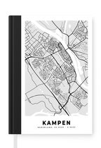 Notitieboek - Schrijfboek - Stadskaart - Kampen - Grijs - Wit - Notitieboekje klein - A5 formaat - Schrijfblok - Plattegrond
