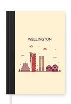 Notitieboek - Schrijfboek - Wellington - Skyline - Nieuw-Zeeland - Notitieboekje klein - A5 formaat - Schrijfblok
