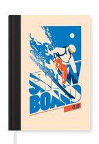 Notitieboek - Schrijfboek - Quotes - Snowboard - 'Snowboard club' - Spreuken - Notitieboekje klein - A5 formaat - Schrijfblok