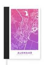 Carnet - Cahier d'écriture - Plan de la ville - Alkmaar - Violet - Carnet - Format A5 - Bloc-notes - Carte
