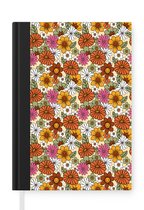 Notitieboek - Schrijfboek - Vintage - Bloemen - Patronen - Notitieboekje klein - A5 formaat - Schrijfblok