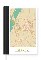 Notitieboek - Schrijfboek - Vintage - Elburg - Kaart - Plattegrond - Stadskaart - Notitieboekje klein - A5 formaat - Schrijfblok
