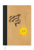 Notitieboek - Schrijfboek - Beterschap - Quote - Zon - Notitieboekje klein - A5 formaat - Schrijfblok