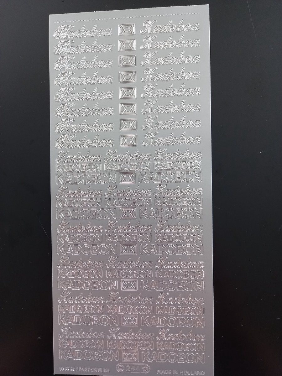 Stickervel Kadobon / Zilver