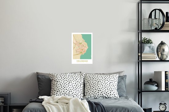 Stickers Stickers muraux - Carte - Carte - Volendam - Plan de la ville - 20x30 cm - Feuille adhésive