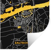 Stickers muraux - Carte - Noir et or - Zaltbommel - Carte - Plan de la ville - 100x100 cm - Feuille adhésive XXL