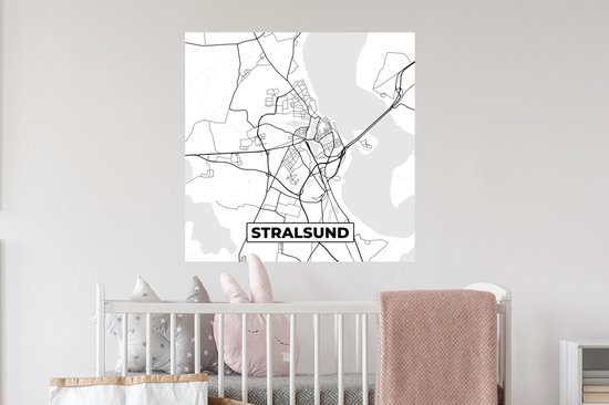 Stickers muraux - Stralsund - Plan de la ville - Carte - Carte - 50x50 cm - Feuille adhésive