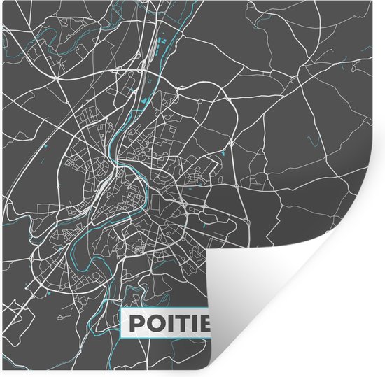 Muurstickers Frankrijk Plattegrond Poitiers Kaart Stadskaart muurstickers-frankrijk-plattegrond-poitiers-kaart-stadskaart