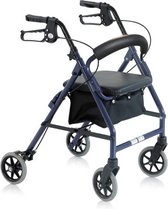 Moretti opvouwbare rollator met 4 wielen en een stoffen zitje