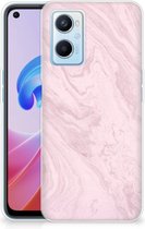 Smartphone hoesje OPPO A96 | OPPO A76 Leuk Hoesje Marble Pink