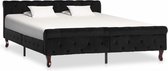 vidaXL - Bedframe - fluweel - zwart - 160x200 - cm