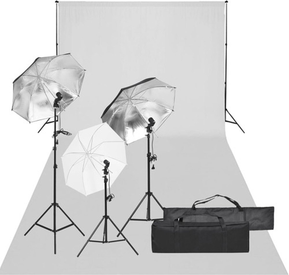 vidaXL - Fotostudioset - met - verlichtingsset - en - achtergrond