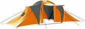 vidaXL Tent 9-persoons stof grijs en oranje