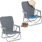 Relaxdays strandstoel opvouwbaar - set van 2 - lage campingstoel -  kampeerstoel... | bol.com