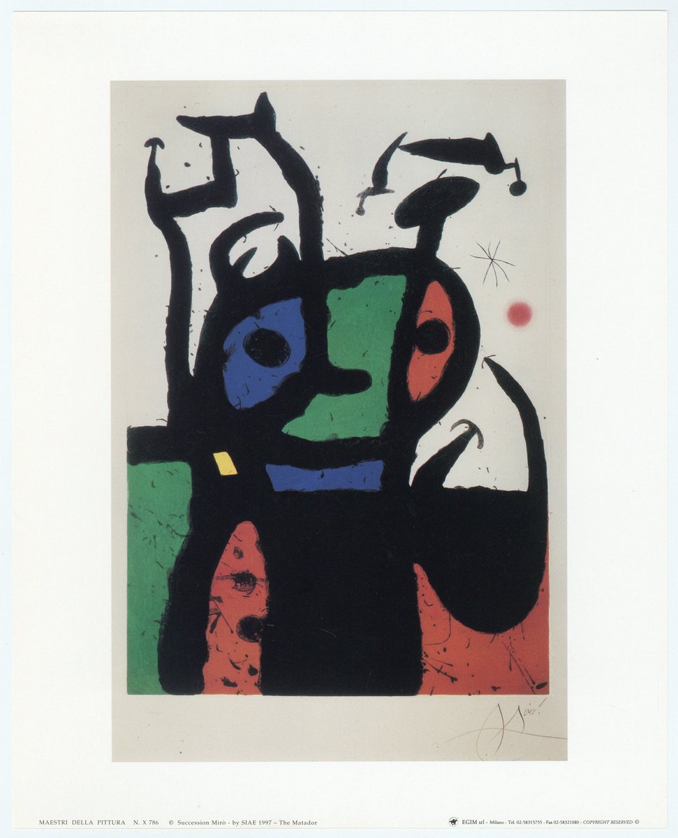 Catch Projecten Mini kunstposter - De Matador - Joan Mirò - 24x30 cm Multicolor