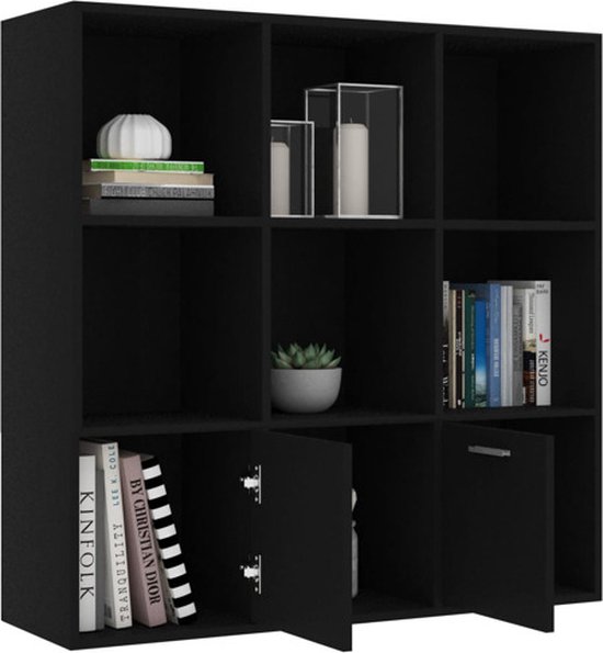 vidaXL Boekenkast 98x30x98 cm spaanplaat grijs | Leen Bakker