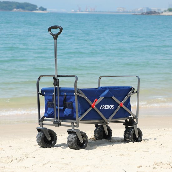 AREBOS Bolderkar Opvouwbare - Bolderkar Luchtbanden - Strandkar - Blauw van AREBOS — afbeelding 4
