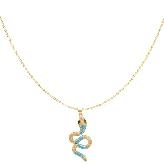 Bijoutheek Collier Slang Ice Blue Goud