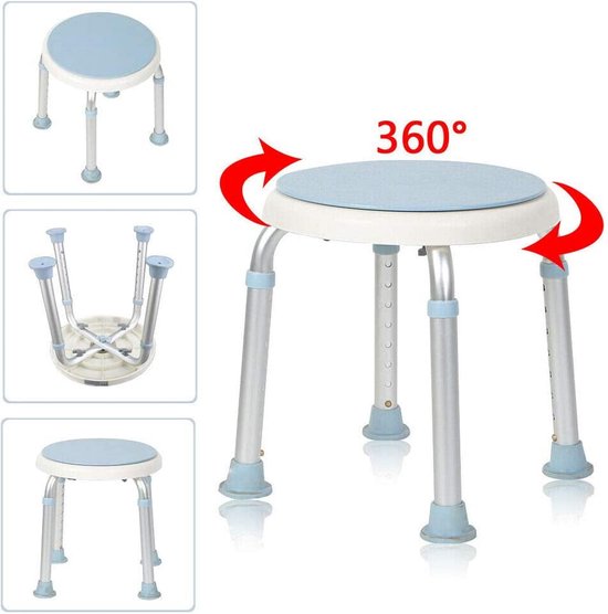 Douchekruk in hoogte verstelbaar douchestoel rechthoekig