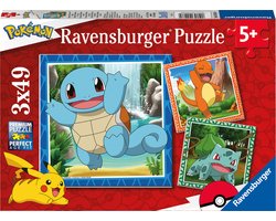 foto van Ravensburger puzzel Pokémon - Legpuzzel - Drie puzzels - 49 stukjes - kinderpuzzel