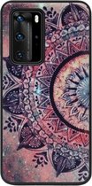 ADEL Siliconen Back Cover Softcase Hoesje Geschikt voor Huawei P40 - Mandala Bloemen Rood