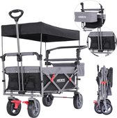 AREBOS Premium Handcart avec toit Pliable Garden Cart Handcart Handcart Handcart noir / gris