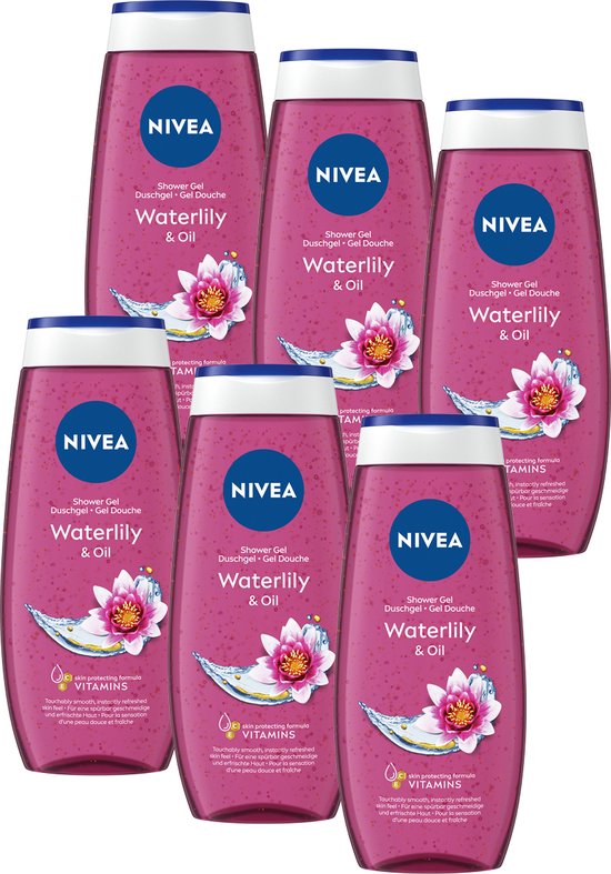 NIVEA Waterlily & Oil - 6 x 250 ml - Voordeelverpakking - Douchegel