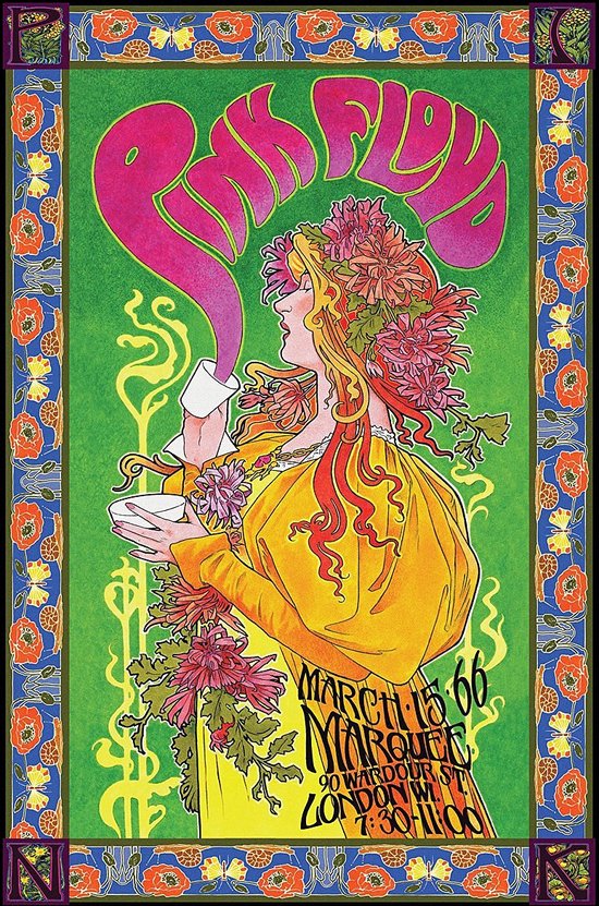 Poster - Pink Floyd Marquee London Tour - 91.5 X 61 Cm - Multicolor