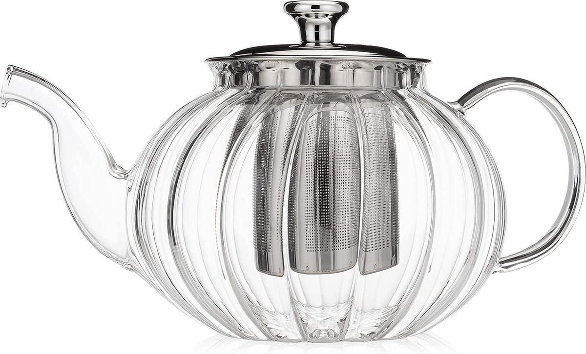 Théière, Théière en Verre avec Infuseur, Grande Théière Transparente en  Verre Résistant À La Chaleur avec Petite Tasse avec Poignée Et Couvercle Et  Cuisinière À Filtre en Acier Inoxydable Safe 900Ml 