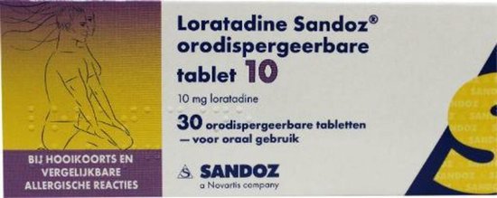 Loratadine Sandoz orodispergeerbare tablet 10 van Loratadine Sandoz — afbeelding 2