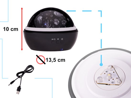 Stekkerlamp - Nachtlamp - Sterrenprojector - Zeediepte - Zwart - USB - Kinderkamer - Merkloos