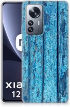 Backcase Siliconen Hoesje Xiaomi 12 Pro Telefoonhoesje Wood Blue