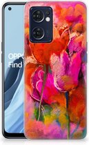 Smartphone hoesje OPPO Reno 7 5G | Find X5 Lite Silicone Case Tulips