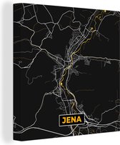 Canvas Schilderij Stadskaart – Kaart – Jena – Gold – Duitsland – Plattegrond - 20x20 cm - Wanddecoratie